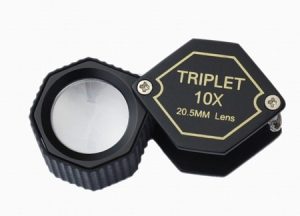 Triplet lens x10 metal hexagonal