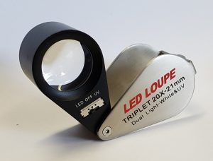 Ultraviolet LED Triplet Hand Lens 20x21mm