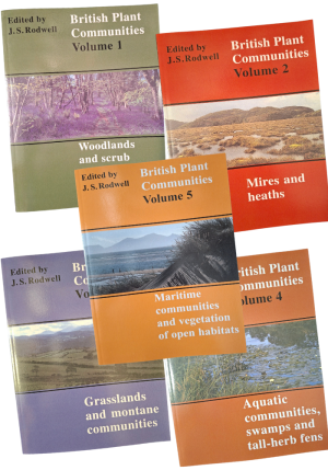 Front covers of the 5 volumes in the British Plant Communities set