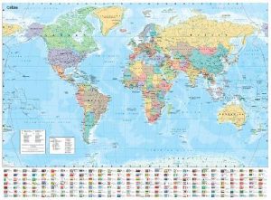 Collins World Wall Paper Map