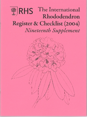 International Rhododendron Register & Checklist (2004) Nineteenth Supplement