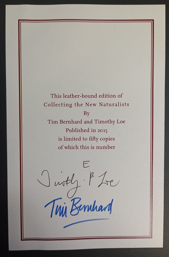 Collecting the New Naturalists title plate with authors' signatures