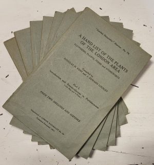 A Hand List of the Plants of the London Area, parts 1-7