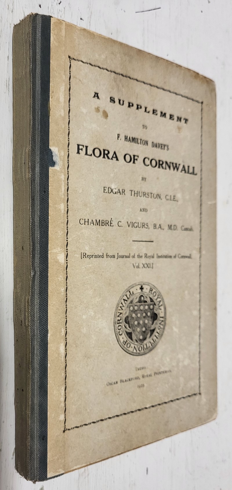 A Supplement to F. Hamilton Davey's Flora of Cornwall