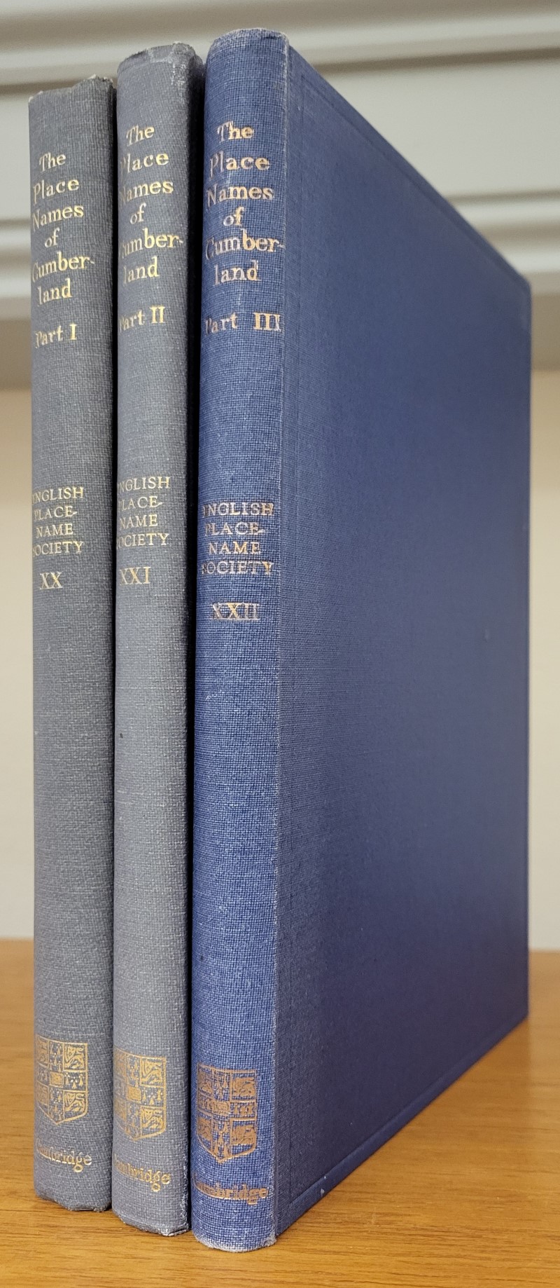 The Place-Names of Cumberland (parts 1-3) English Place-Name Society vols. xx,xxi,xxii