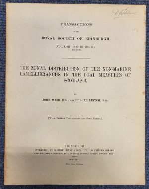 The Zonal Distribution of the Non-Marine Lamellibranchs in the Coal Measures of Scotland
