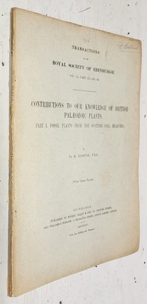Contributions to the Knowledge of British Palaeozoic Plants: Part 1. Fossil plants from the Scottish Coal Measures