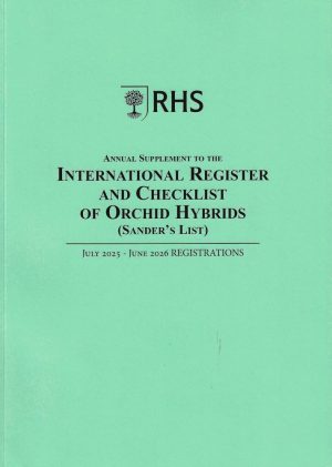 Front cover of International Register and Checklist of Orchid Hybrids (Sander’s List) July 2025 – June 2026 Registrations