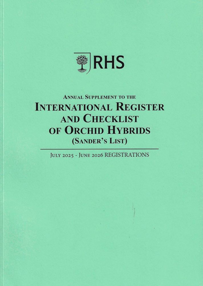 Front cover of International Register and Checklist of Orchid Hybrids (Sander’s List) July 2025 – June 2026 Registrations